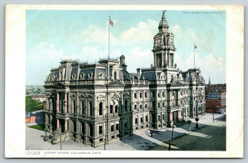 Columbus Ohio2nd Empire CourthouseLang Schenk Liquorc1910 Detroit Pub Co