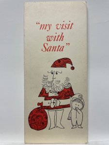 My Visit with Santa Photo Folder Card Christmas Holiday Collectible 1966