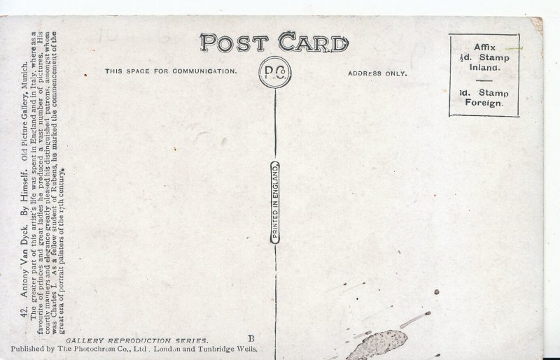 Artist Postcard - Antony Van Dyck by Himself    XX715