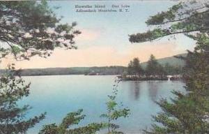 New York Hiawatha Island Star Lake Handcolored Albertype