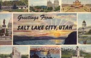 Salt Lake City, Utah Large Letter Town 1960 light crease top edge, postal use...