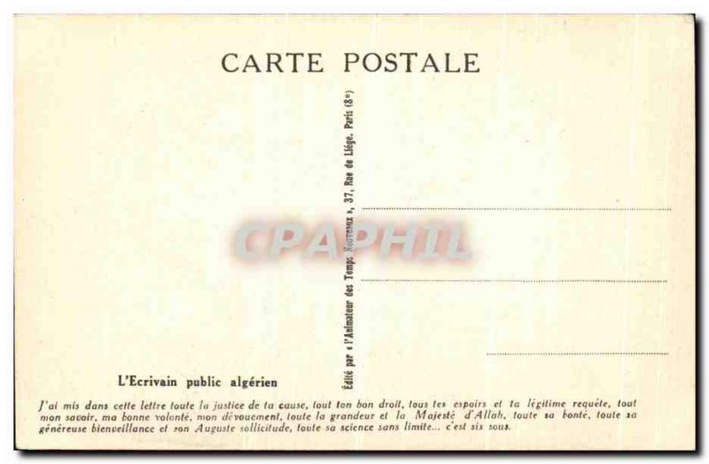 Old Postcard The Art And Africa the Algerian writer piblic