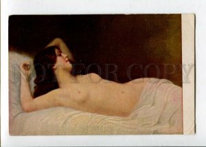 3129077 Semi-NUDE Belle Woman in Bed Vintage Russian Color PC