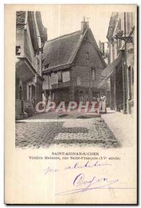 Postcard Old Saint Aignan Old houses rue St. Francois