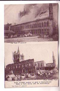 War Ruins Halles Before After Bombardment Ypres Belgium