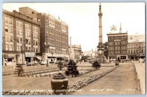 Racine Wisconsin WI Postcard RPPC Photo Business Section Hotel Racine Building