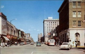 Oshkosh Wisconsin WI Main St. Cars 1950s-60s Postcard