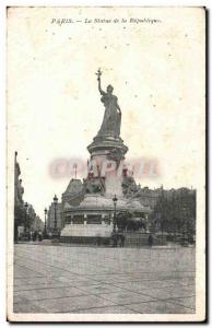 Paris Old Postcard Statue of the Republic