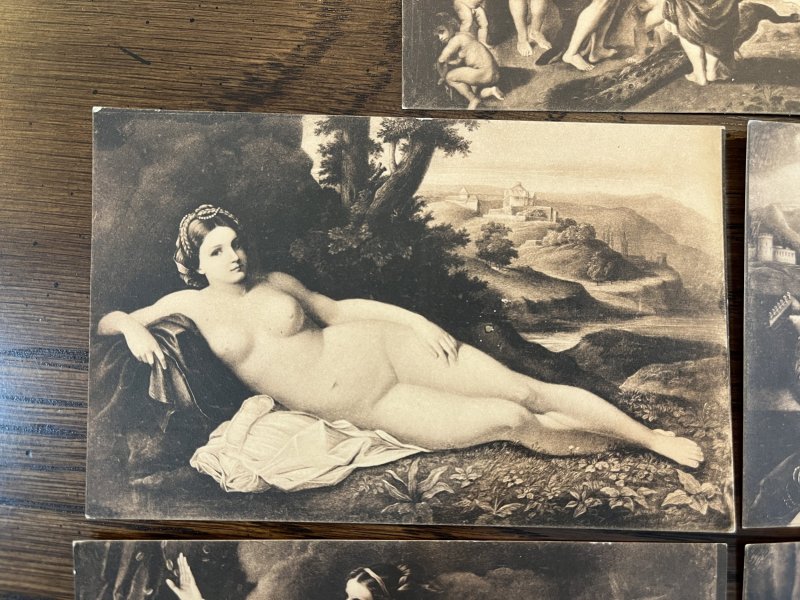 (5)  DRESDNER GALERIE POSTCARDS (VENUS) TIZIAN, RUBENS , RENI , VanDYCK, VECCHIO