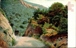 Vtg 1908 Red Rock Cut Mountain Drive Santa Barbara California CA Postcard