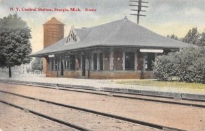 Sturgis Michigan New York Central Station Vintage Postcard AA4174