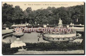 Postcard Old Versailles Park of Versailles Latona fountain and flowerbeds