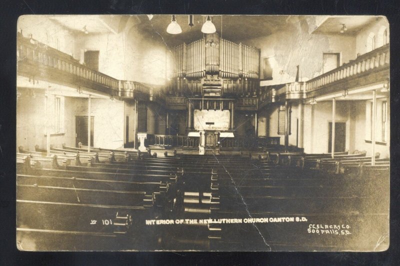 RPPC CANTON SOUTH DAKOTA LUTHERAN CHURCH INTERIOR SD REAL PHOTO POSTCARD