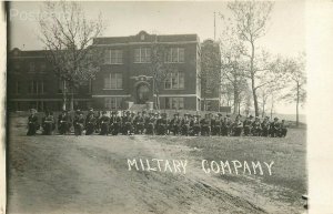 MI, Lansing, Michigan, School, Military Company, RPPC