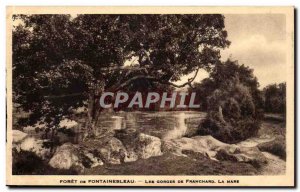 Forest of Fontainebleau Postcard Old Gorge Franchard The pond