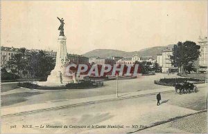 Postcard Old Nice Monument Centennial and the Municipal Casino
