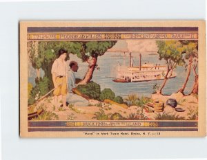 Postcard Mural in Mark Twain Hotel, Elmira, New York