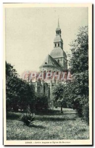 Old Postcard Dinan English Garden and Church