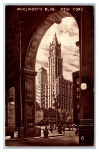 Wollworth Building from Municipal Bldgl New York CIty NY NYC UNP DB Postcard U20