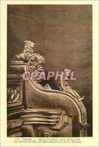 Old Postcard Thann Sculpture Stalls Choir of the Cathedral (XVI century)