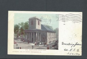 Post Card 1900 Boston Ma Antique Photoview King Chapel UDB
