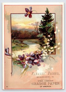 Farmers' Friend Grange Paper, Antique Farm Journal Advertisement Trade Card  T2