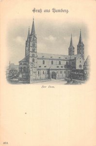 L166 Germany Gruss aus Bamberg Dom Cathedral vintage postcard