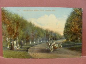 Old Postcard NE Omaha Birch Drive in Miller Park