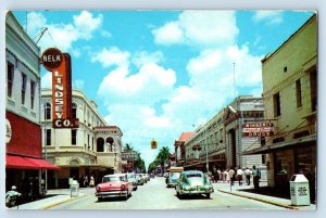 Fort Myers Florida FL Postcard Tropical Sunny Skies First Street c1960 Vintage