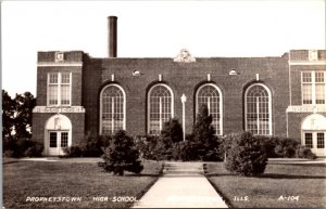 Real Photo Postcard Prophetstown High School in Prophetstown, Illinois