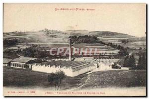 Old Postcard La Croix aux Mines L & # 39usine combing and spinning silk Bourre