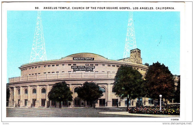 Exterior, Angelus Temple,Church of the Four Square Gospel,Los Angeles,Califor...