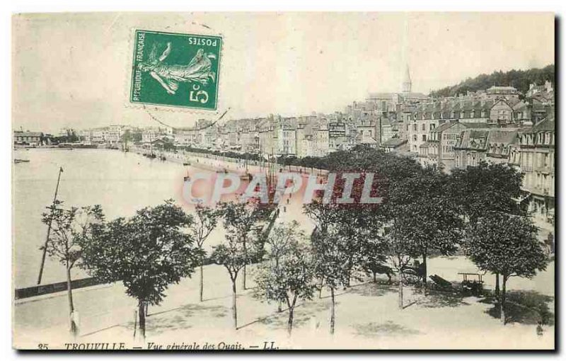 Old Postcard Trouville View Quays gnerale