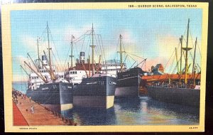 Vintage Postcard 1934 Harbor Scene, Galveston, Texas