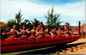 Vtg Maori War Canoe Polynesian Cultural Center Laia Oahu Hawaii HI Postcard