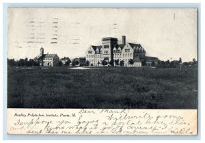 1907 Bradley Polytechnic Institute Peoria Illinois IL Posted Antique Postcard