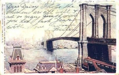 East River Bridge Brooklyn NY 1905 Missing Stamp