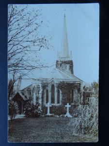 Berkshire SULHAM St. Nicholas Church with Steeple c1905 RP Postcard