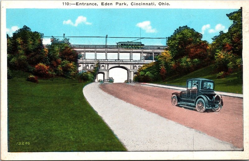 Entrance Eden Park Cincinnati Ohio OH WB Postcard UNP VTG Kraemer Art Unused 