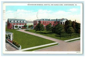 1930 Rockingham Memorial Hospital Harrisonburg Virginia VA Postcard 