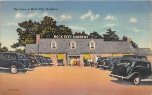 LOOKOUT MOUNTAIN GEORGIA ROCK CITY GARDENS ENTANCE POSTCARD OLD CARS