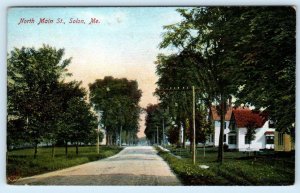 SOLON, Maine ME ~ NORTH MAIN STREET Scene 1910 Somerset County  Postcard