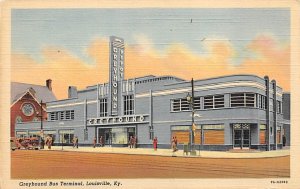 Greyhound Bus Terminal Louisville, Kentucky USA View Postcard Backing 