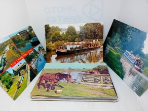 Job Lot Set 40 X Narrowboat Barge Canal Pleasure Boat Vintage Postcards