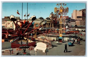 Long Beach California CA Postcard The Nu Pike Amusement Rides 1958 Vintage