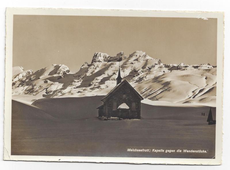 RPPC Switzerland Melchsee Frutt Kapelle Chapel Church 1939