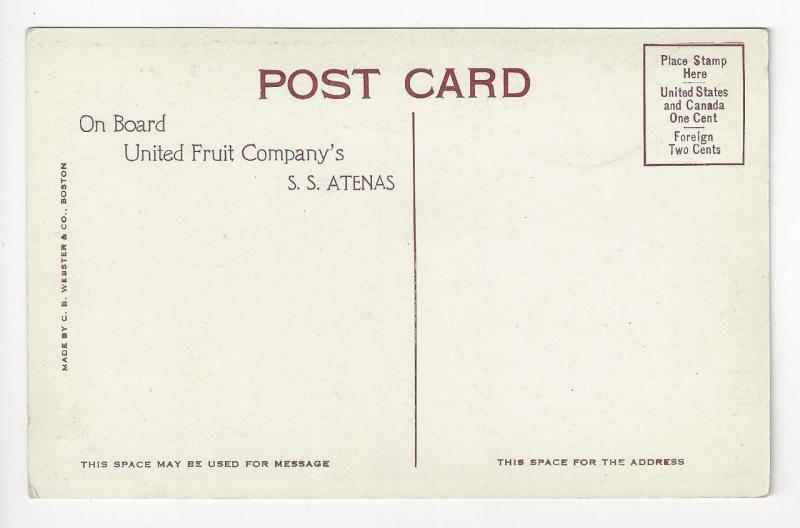 Vintage USA Postcard - Promenade Deck, United Fruit Co's SS Atenas (AG15)