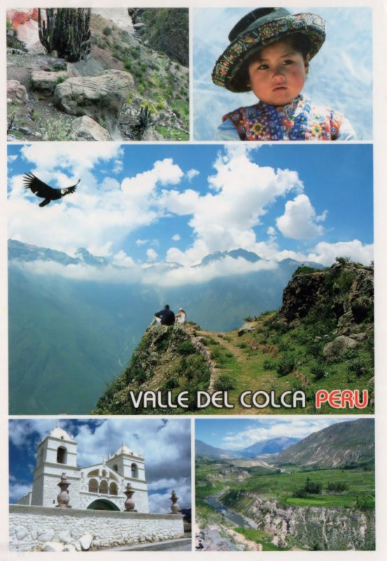 Arequipa Valle Del Colca Peru Fashion Mountains Rocks Rare Peruvian Postcard