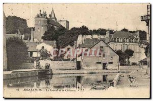 Montargis Old Postcard The channel and the castle