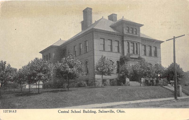 E43/ Salineville Columbiana County Ohio Postcard c1910 Central School Building